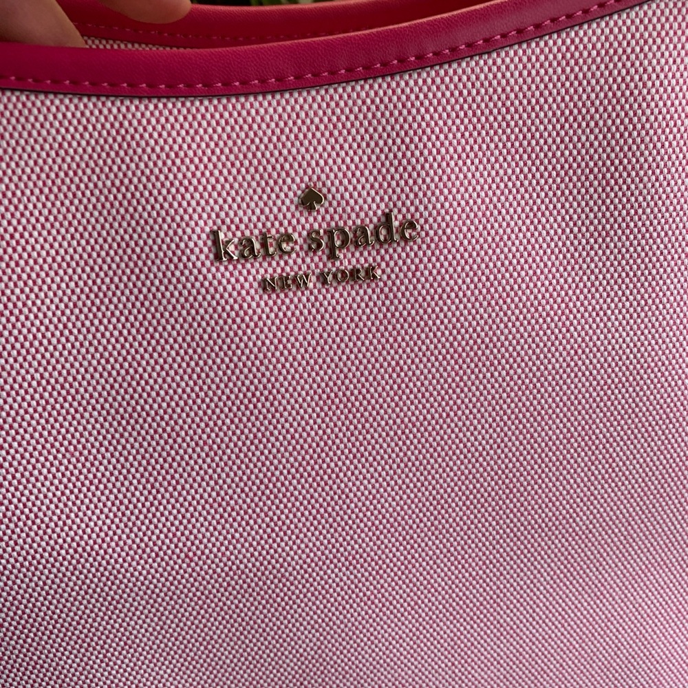 SOLD⛔️Authentic KATE SPADE Leather/canvas zip tote - Picture 4 of 15